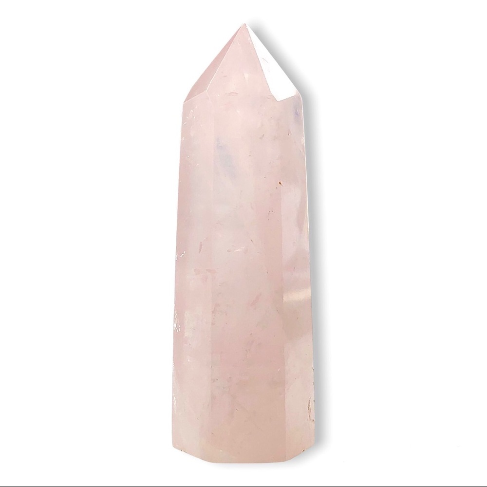 Rose Quartz Stone Healing Crystal Pyramid Tower Wand Point Obelisk Rock